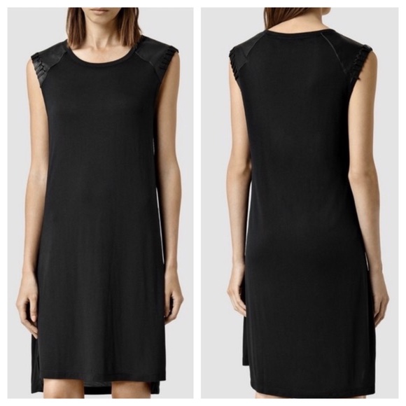 All Saints Dresses & Skirts - NEW AllSaints | Leather Cap Sleeve Dress